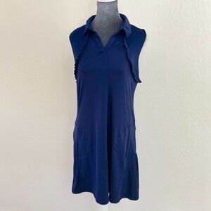 X by Gottex Cara Ruffle Fit & Flare Golf/Tennis Dress - Royal Blue - Size‎ M